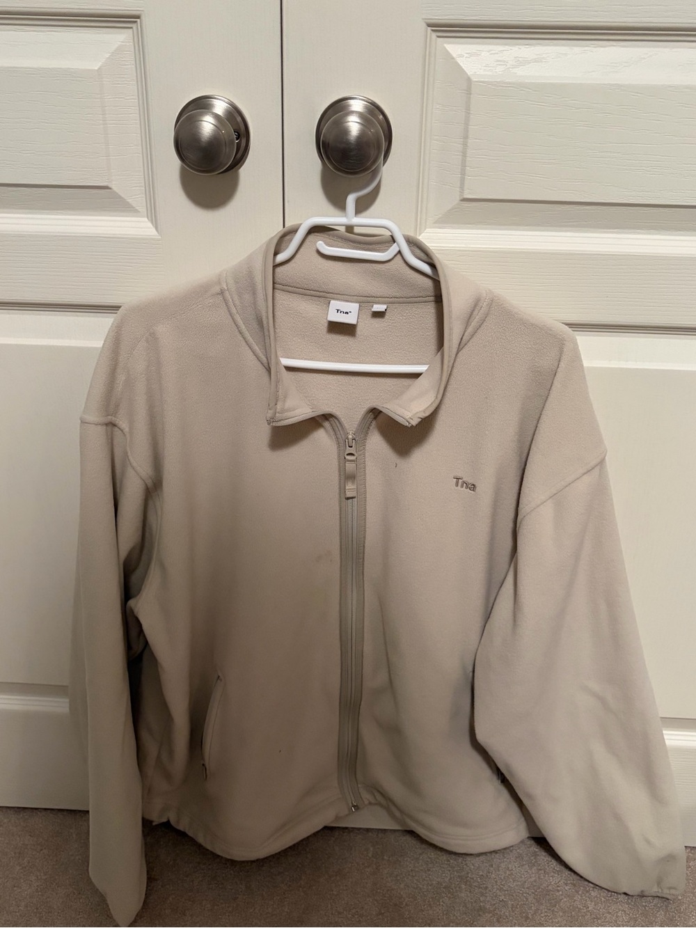 TNA Women's Full-Zip Fleece Jacket in Beige